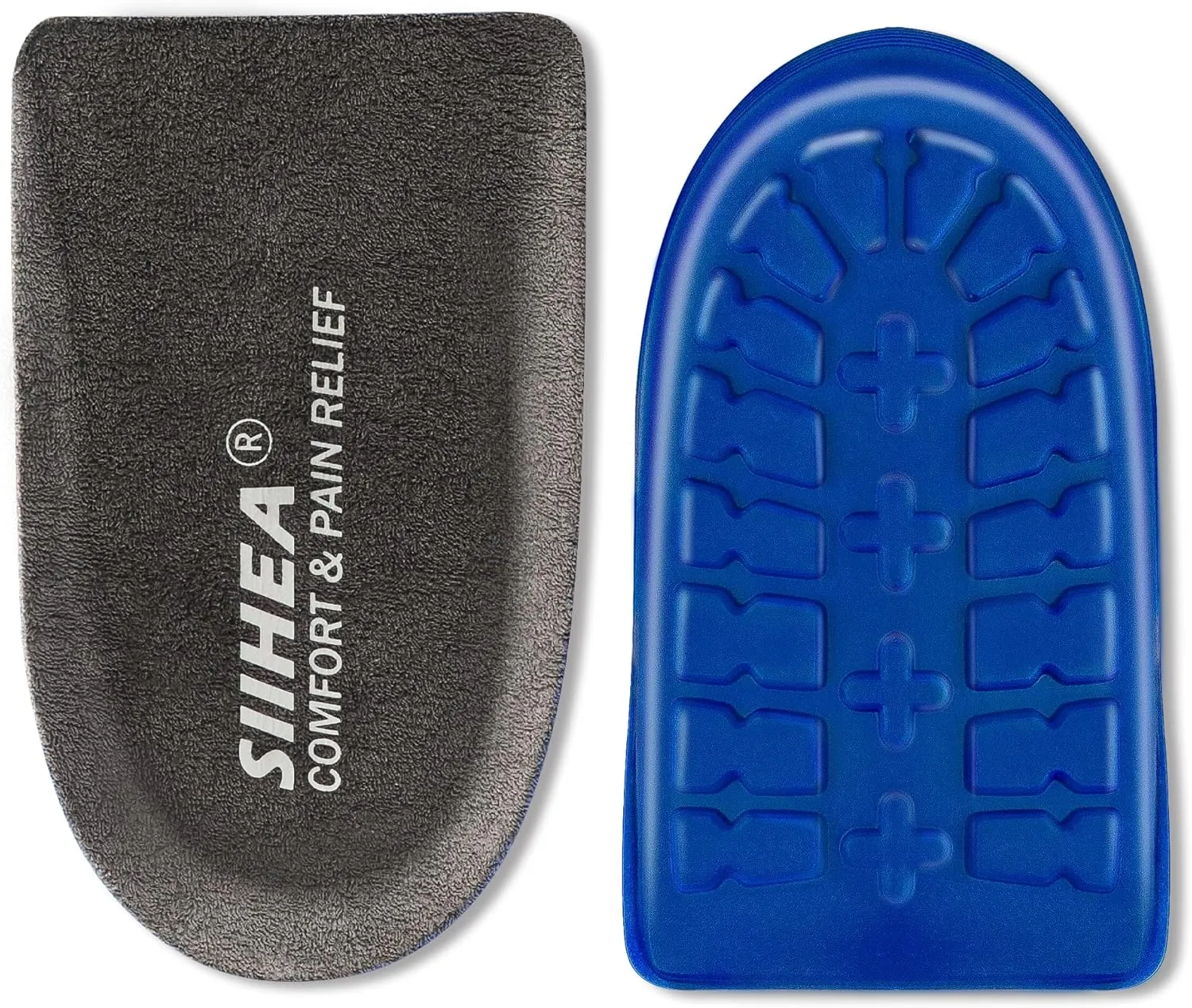 1/2 inch Heel Pads Cushions for Shock Absorption, Heel Lifts Inserts Supports for Plantar Fasciitis, Spur Relief, Shoe Lifts Cups for Achilles Tendonitis, Height Increase (Large)