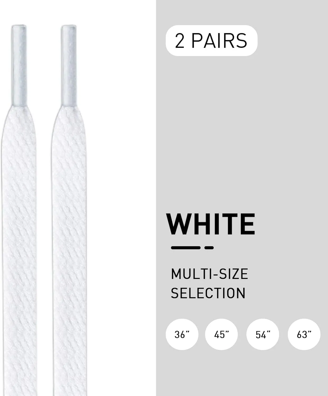 2 Pair Flat Shoelaces 36"-72" Length Replacement Laces for Air Force 1,with 2 Pair Shoe Lace Charms for AF1 Sneaker