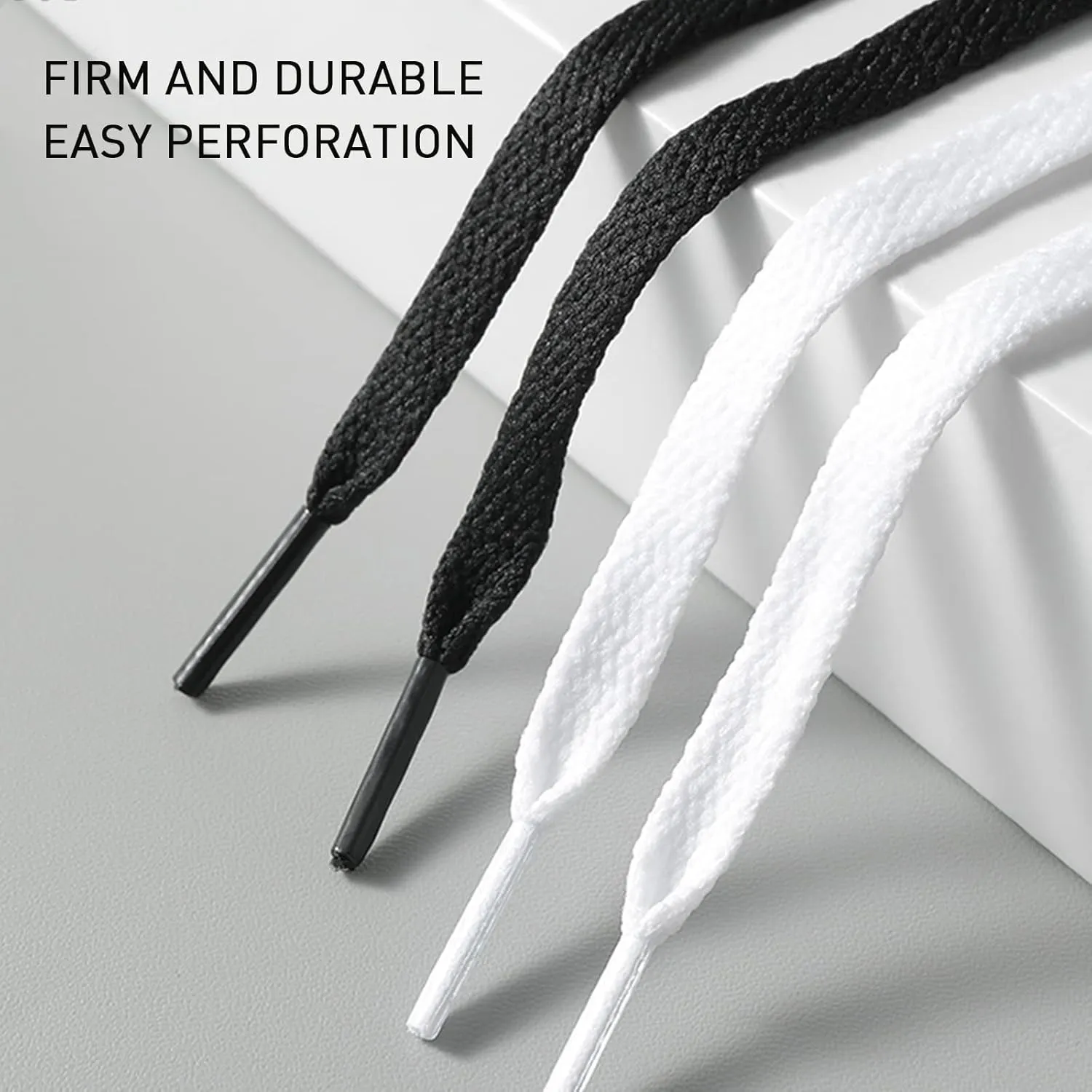 2 Pair Flat Shoelaces 36"-72" Length Replacement Laces for Air Force 1,with 2 Pair Shoe Lace Charms for AF1 Sneaker