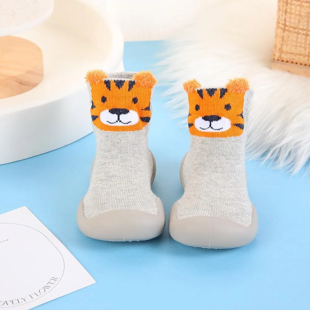 2 Pairs Baby Sock Shoes Toddler Infant Non Slip Soft Rubber Sole Slippers First Walking Shoes for Baby Boys Girls