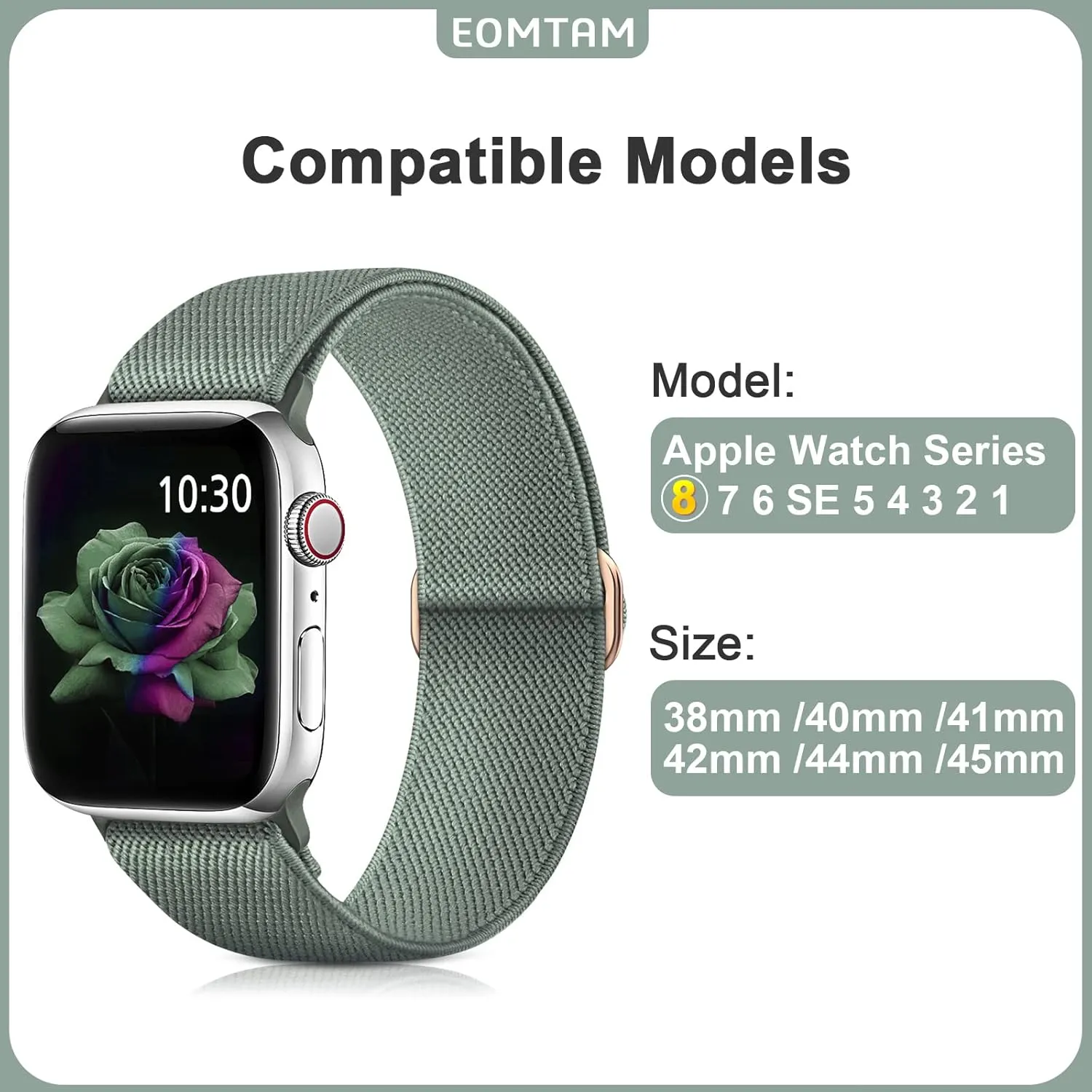 5 Pack Stretchy Solo Loop Compatible with Apple Watch Band 40mm 38mm 41mm 42mm 44mm 45mm 46mm 49mm Women Men,Sport Nylon Elastic Strap Braided Wristbands for iWatch Band All Series 1-10 Ultra SE