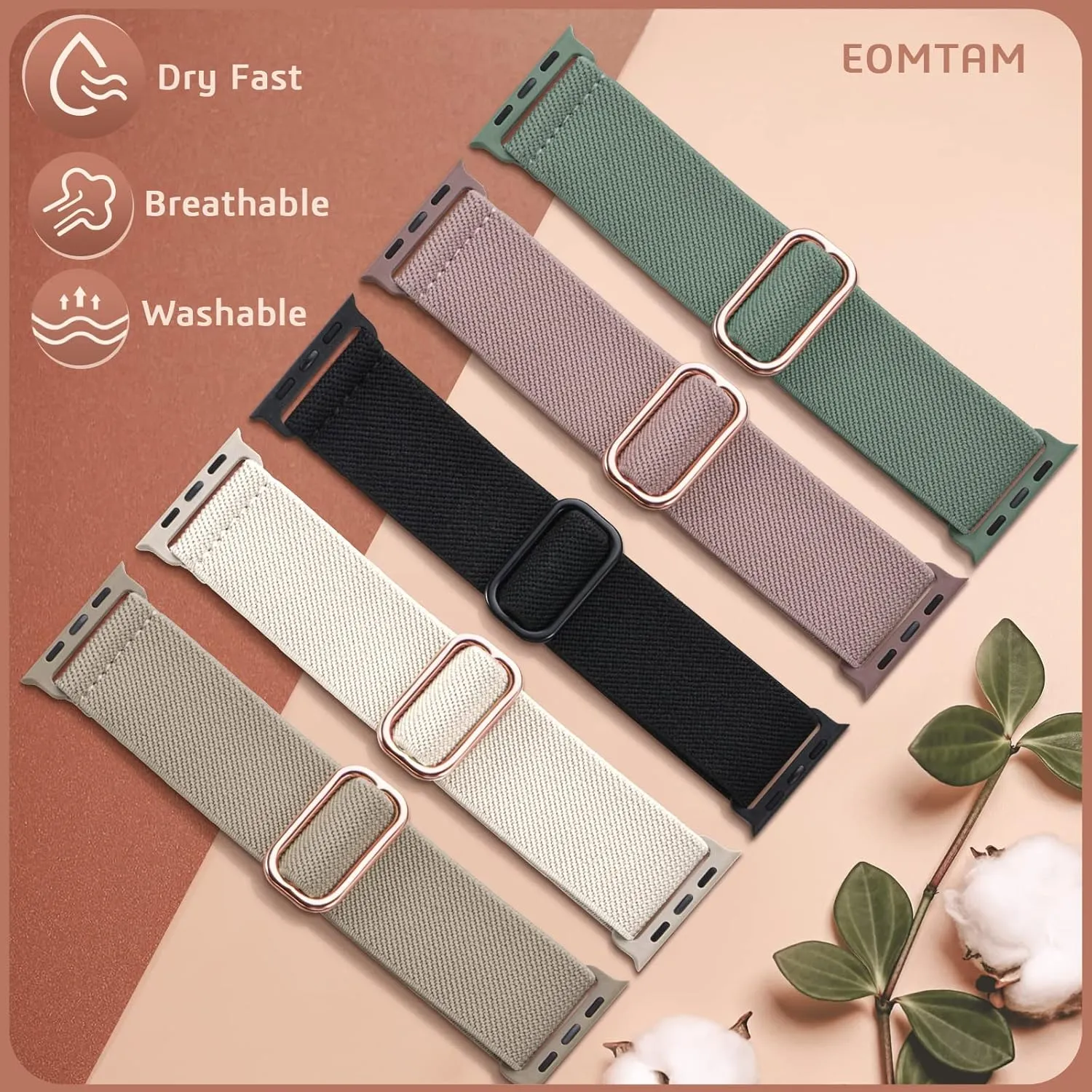 5 Pack Stretchy Solo Loop Compatible with Apple Watch Band 40mm 38mm 41mm 42mm 44mm 45mm 46mm 49mm Women Men,Sport Nylon Elastic Strap Braided Wristbands for iWatch Band All Series 1-10 Ultra SE