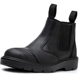 6" Steel Toe Work Boots for Men Waterproof Durable Crazy-Horse Non Slip Industrial and Construction Safety Footwear Mens Work Boots