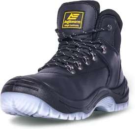 6" Steel Toe Work Boots for Men Waterproof Durable Crazy-Horse Non Slip Industrial and Construction Safety Footwear Mens Work Boots