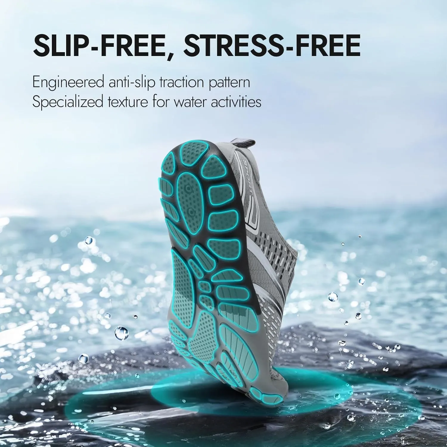 ATHMILE Hiking Barefoot Water Shoes for Women Men Beach Swim Aqua Pool River Quick Dry Athletic Wide Toe Outdoor Sport Kayaking Boating Rock Climbing Yoga Lake