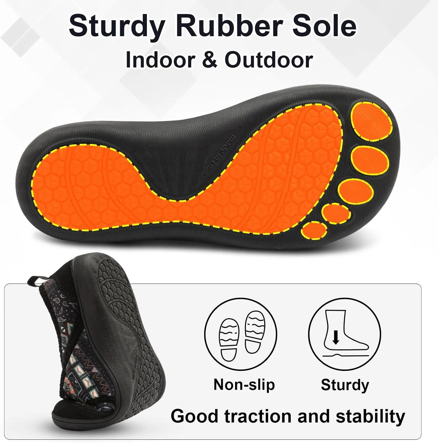 BARERUN Womens Slippers Wide Diabetic Shoes for Women Adjustable House Slippers Swollen Bunions Neuropathy House Shoes Stable Non Slip Barefoot Walking Shoes Indoor Outdoor
