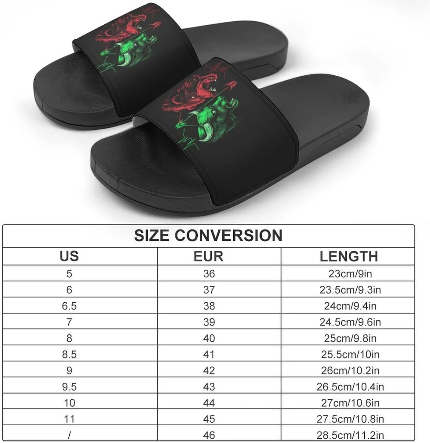 Bear Bull Stock Market Trading Slippers Shower Slipper In-Door Slipper Quick Drying Non-Slip Bathroom Pool Woman Man PVC