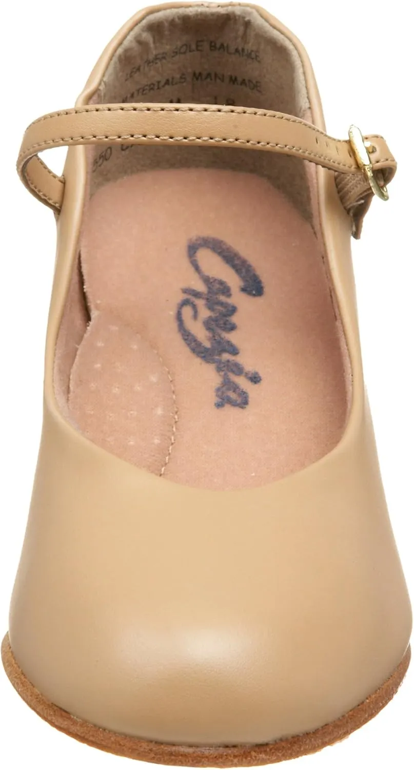 Capezio Women's Jr. Footlight Character Shoe,Caramel,7 W US