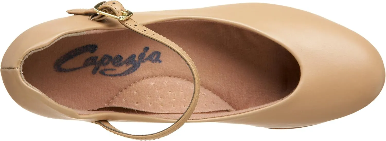 Capezio Women's Jr. Footlight Character Shoe,Caramel,7 W US