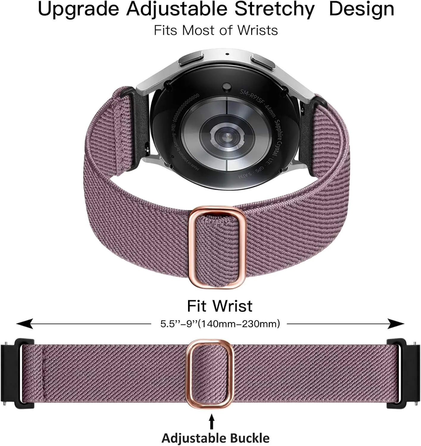 Charlam 6 Pack Bands Compatible with Galaxy Watch 7 6 5 4 Band 40mm 44mm/Samsung Watch 5 Pro 45mm/Active 2 Band/Watch 3 41mm/Galaxy Watch 6 4 Classic,20mm Stretchy Sport Solo Loop Breathable Wristband