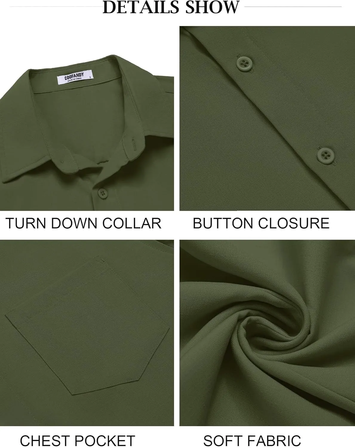 COOFANDY Men's Button Down Shirts Short Sleeve Casual Summer Shirts Beach Wedding Shirt with Pocket