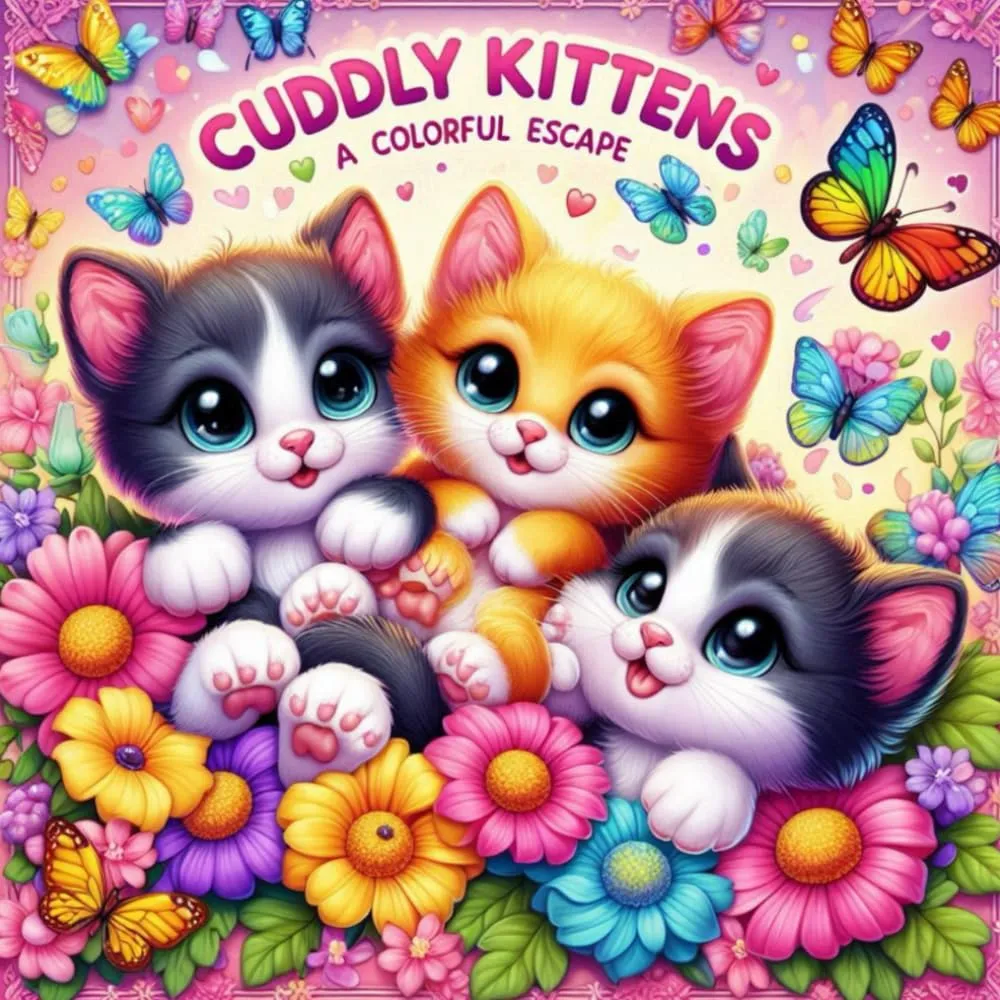 Cuddly Kittens: A Colorful Escape for Kids: Creative Cat Coloring Fun for Young Artists Paperback  July 14, 2024