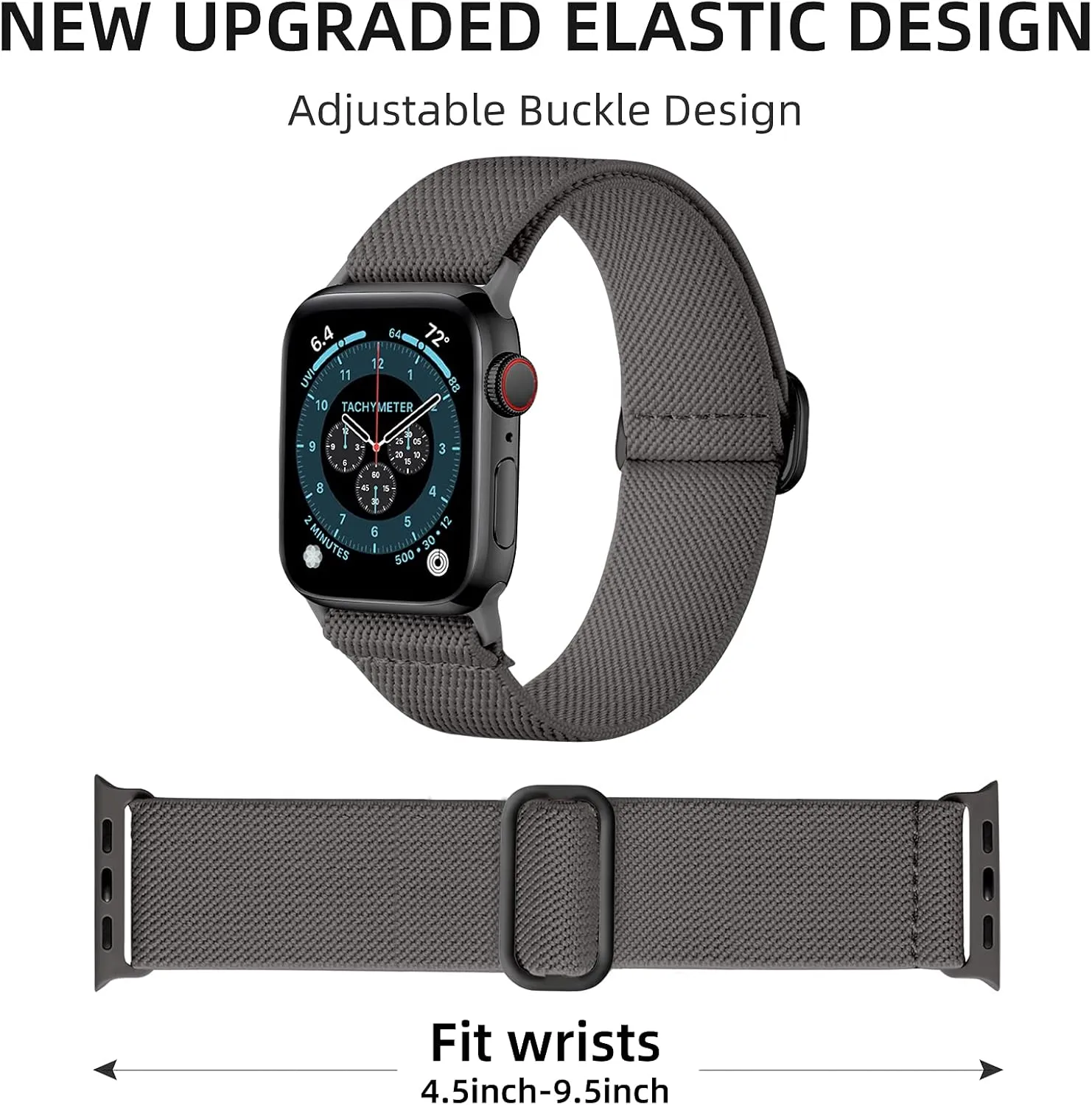 DaQin 3 Pack Adjustable Elastic Band Compatible with Apple Watch Bands 41mm 40mm 38mm 45mm 46mm 44mm 42mm Women Men, Stretchy Soft Nylon Strap for Apple Watch SE iWatch Series 10/9/8/7/6/5/4/3/2/1