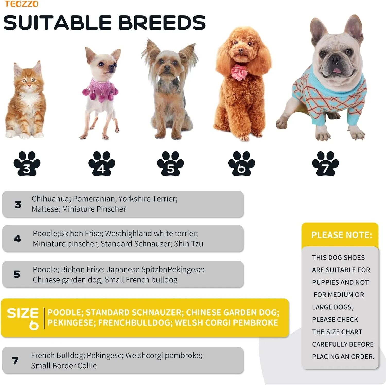 Dog Shoes Dog Boots & Paw Protector, Anti-Slip Sole Winter Dog Booties with Reflective Straps Dog Snow Boots for Small Medium Dogs 4PCS Yellow 6