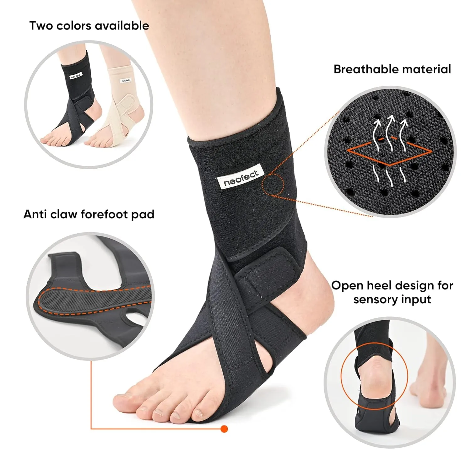 Drop Foot Brace - Adjustable AFO Ankle Brace for Walking & Stroke Recovery, Breathable Material for Ankle and Foot Support, Comfortable Design (Medium/Right)