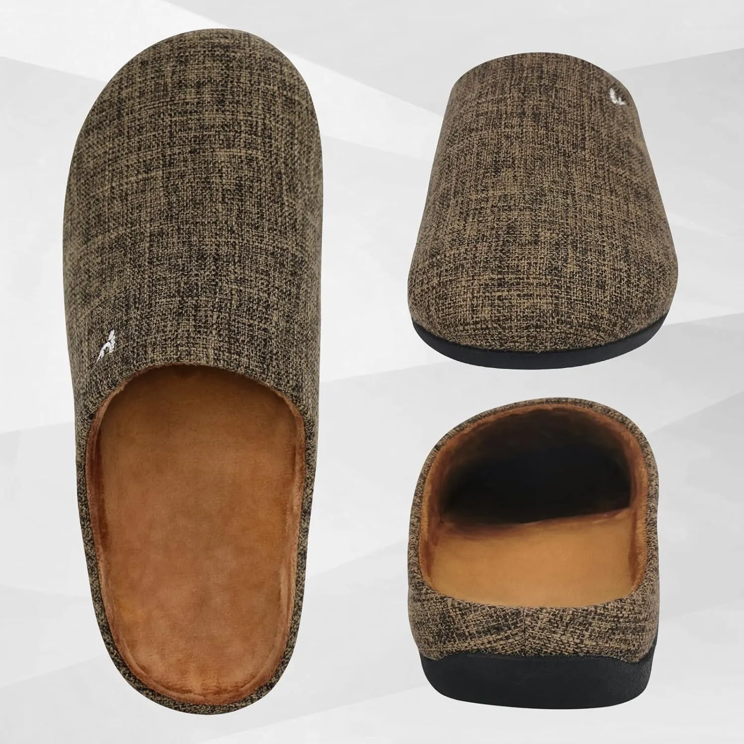 ERGOfoot Orthotic Slippers with Arch Support for Plantar Fasciitis Pain Relief, Comfortable Orthopedic Clog House Shoes with Indoor Outdoor Anti-Skid Rubber Sole