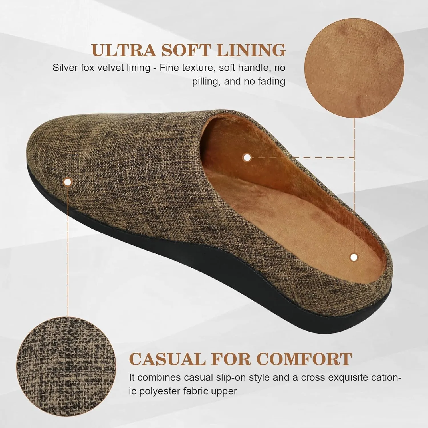 ERGOfoot Orthotic Slippers with Arch Support for Plantar Fasciitis Pain Relief, Comfortable Orthopedic Clog House Shoes with Indoor Outdoor Anti-Skid Rubber Sole