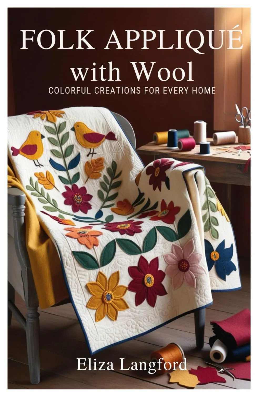 FOLK APPLIQU WITH WOOL: Colorful Creations for Every Home Paperback  October 19, 2024