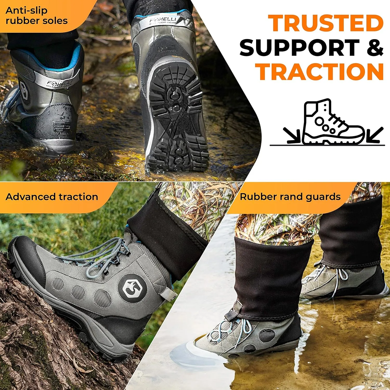Foxelli Wading Boots  Lightweight Fly Fishing Boots for Men, Rubber Sole Wading Shoes