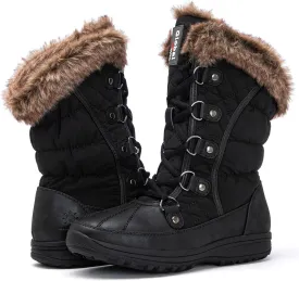GLOBALWIN Women's Snow Boots Mid Calf Warm Winter Fashion Boots Comfortable Lace-UpWaterproof Boots Insulated Non-Slip Outdoor Shoes for Women