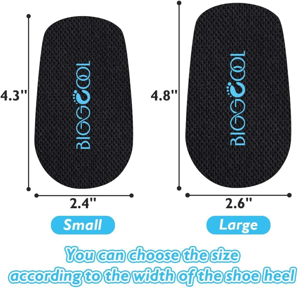 Height Increase Insoles for Men Women, Heel Lift Inserts for Leg Length Discrepancy, Invisible Height Boosters for Shock Absorption (Black, Large-0.6'' Height)