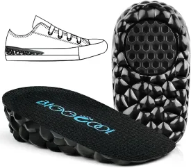 Height Increase Insoles for Men Women, Heel Lift Inserts for Leg Length Discrepancy, Invisible Height Boosters for Shock Absorption (Black, Large-0.6'' Height)