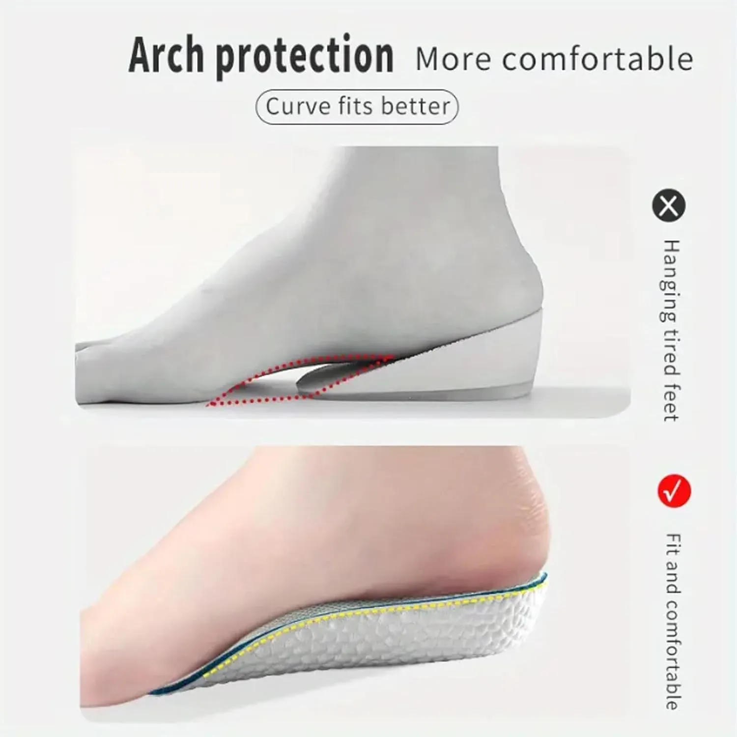 Height Insoles, Orthopedic High Pads for Men, Height Increase Insoles - Arch Support Insoles for Plantar Fasciitis, Height Increasing Shoes Pads (Black 2Pair,3.5cm/1.37inch)