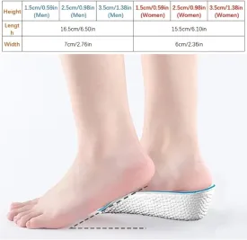 Height Insoles, Orthopedic High Pads for Men, Height Increase Insoles - Arch Support Insoles for Plantar Fasciitis, Height Increasing Shoes Pads (Black 2Pair,3.5cm/1.37inch)