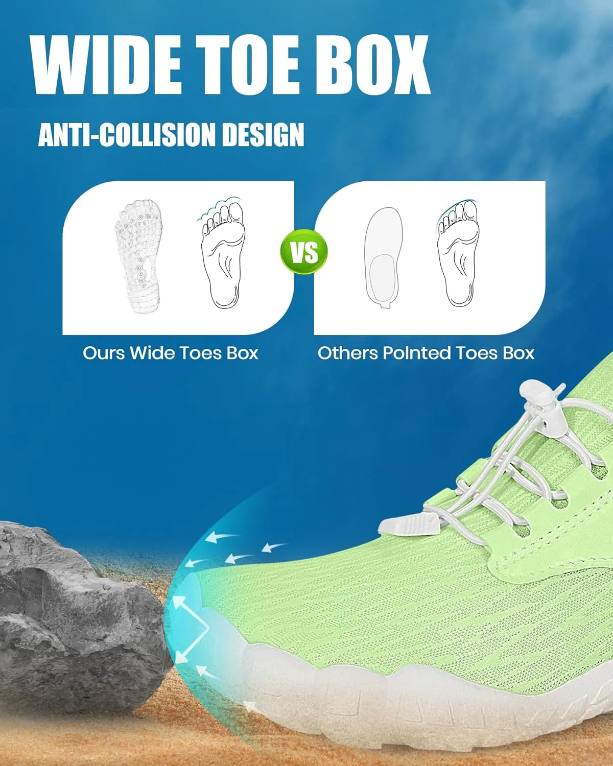 Hike Barefoot Water Shoes Women Men, Newly Water-Drops Pattern Pro Minimalist Shoe Quick Dry Wide Toe Breathable & Non-Slip for Hiking Beach Aqua Surf Swim