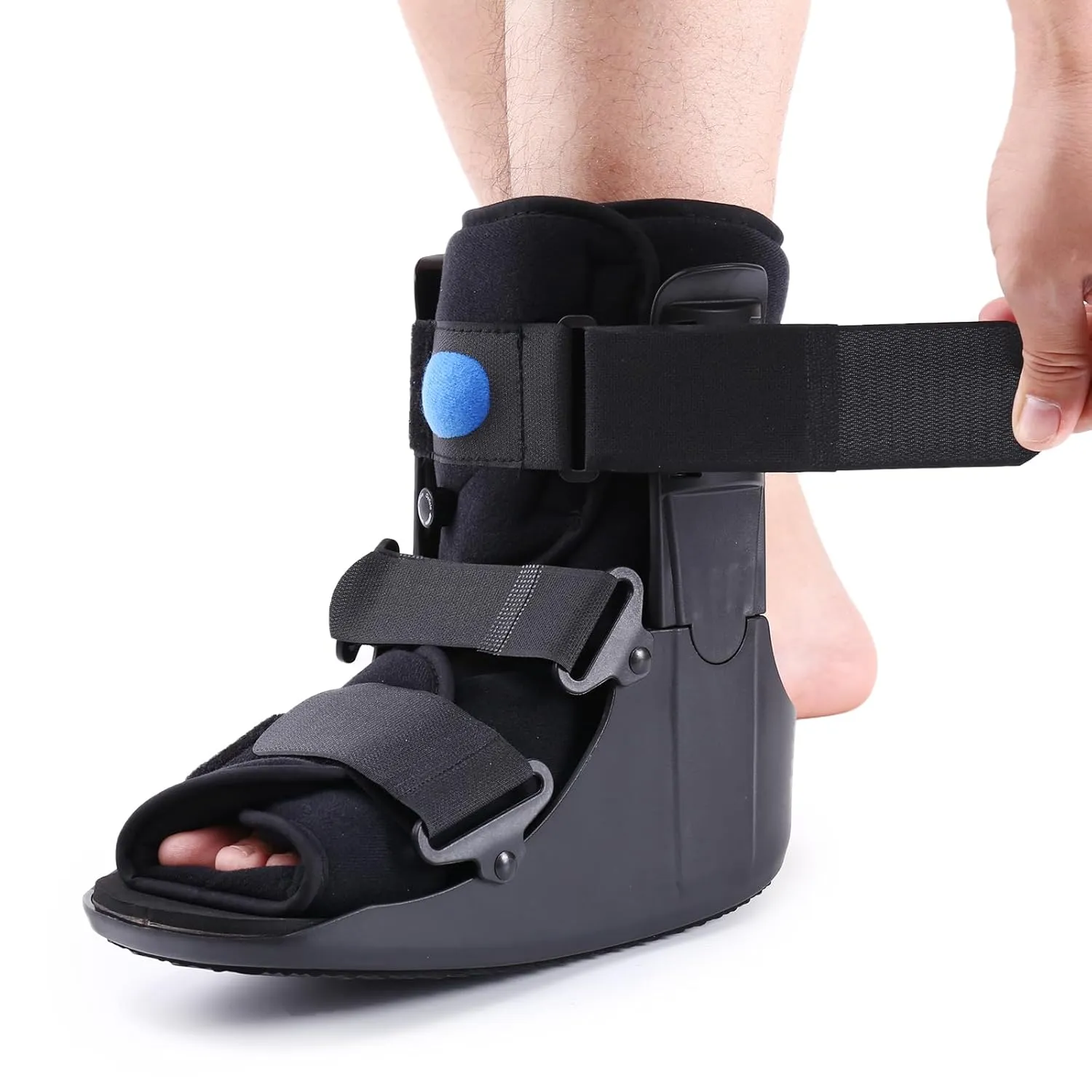 Inflatable Walking Boot, Air Cam Walker Fracture Boot Orthopaedic boot for Sprained Ankle, Short Air Walker Brace for Broken Foot Achilles Tendon Injury Black (Large)