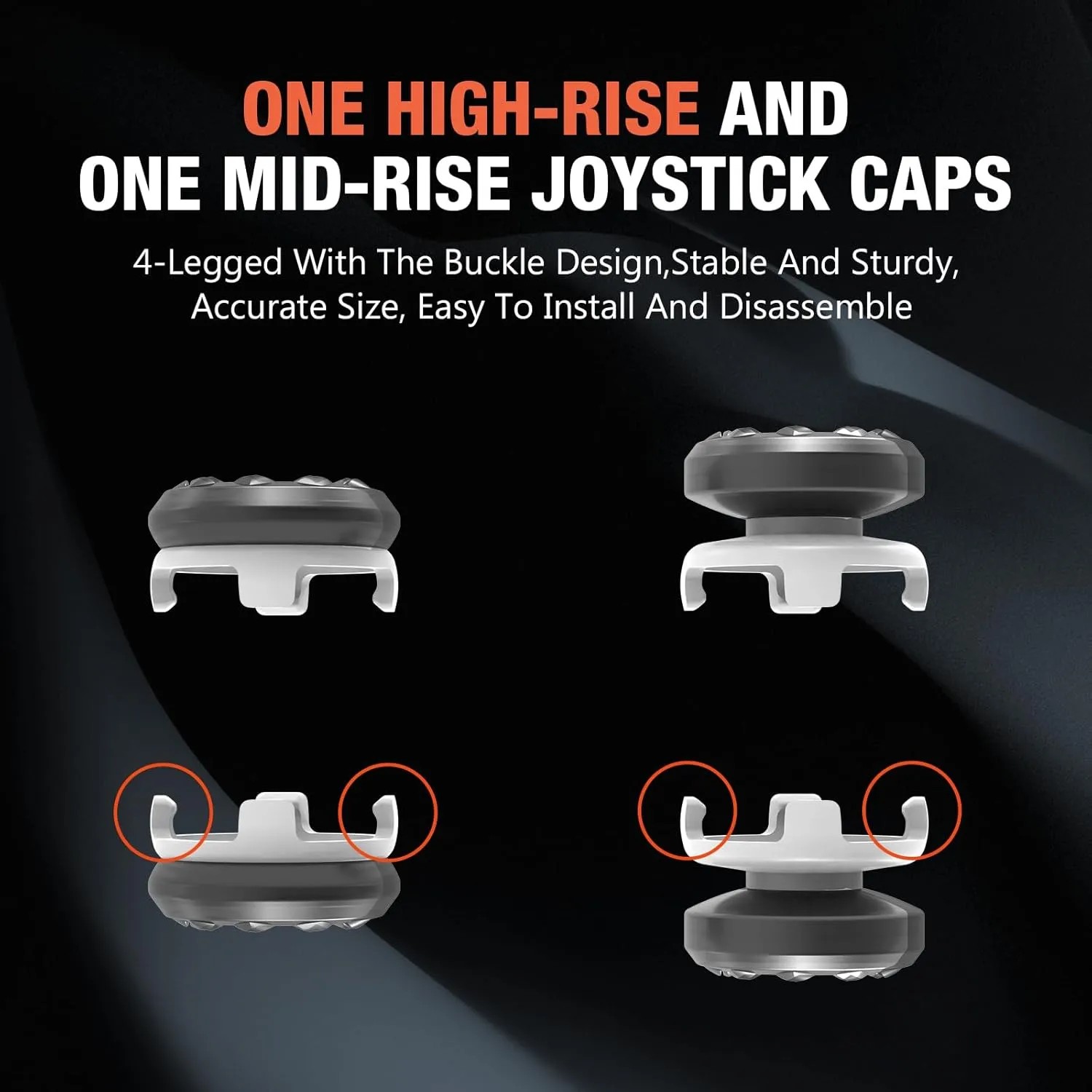 Joystick Caps Accessories for PlayStation Portal Remote Player, Thumbs Grips Caps 2 High-Rise Concave Anti-Slip Wear-Resistant Thumb Stick Caps for PS5 Portal (Black)