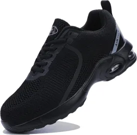 LIANGGO Steel Toe Shoes for Women Safety Work Sneakers Lightweight Comfortable Slip Resistant Shoes