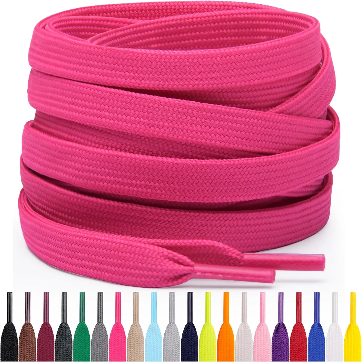 Miscly Flat Shoe Laces for Sneakers, Multiple Lengths and Colors Available