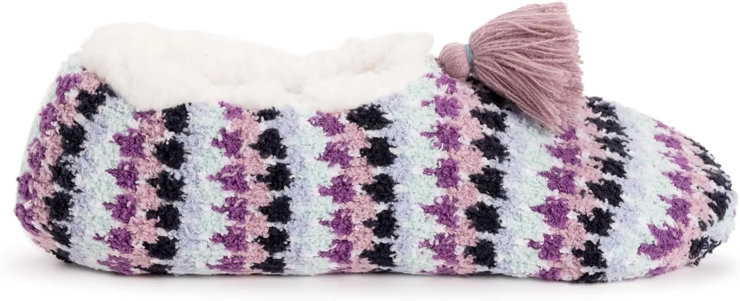 MUK LUKS Women's Cozy Ballerina Slipper with Sherpa Lining