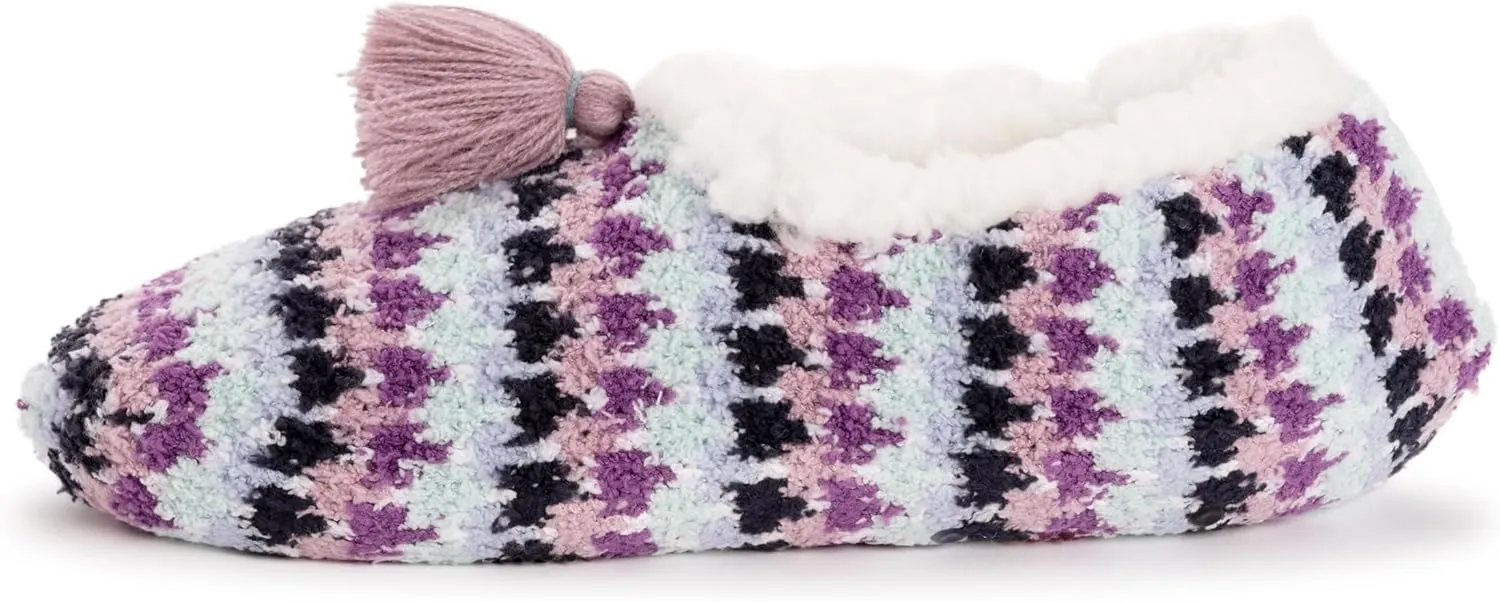 MUK LUKS Women's Cozy Ballerina Slipper with Sherpa Lining
