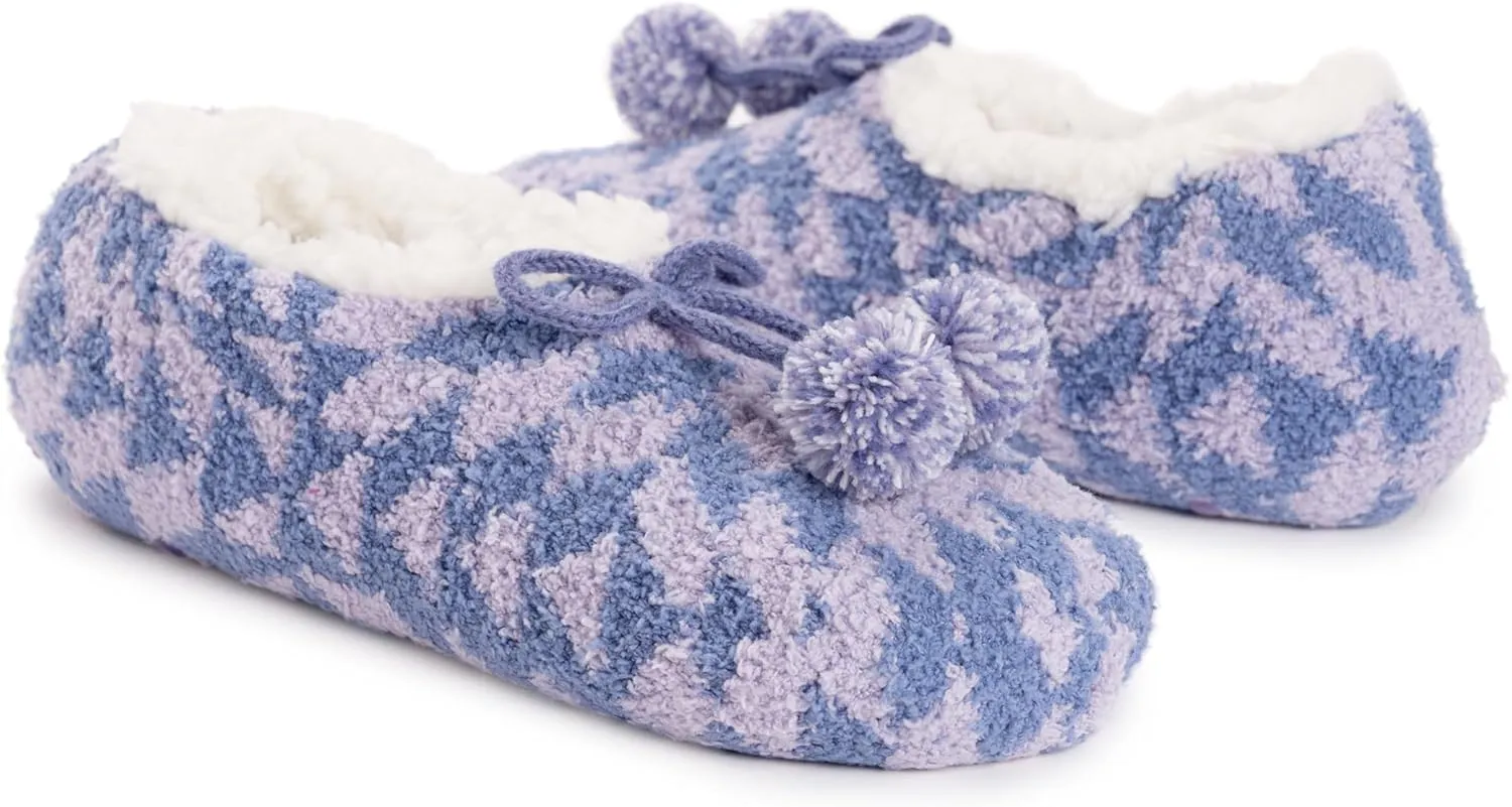 MUK LUKS Women's Cozy Ballerina Slipper with Sherpa Lining