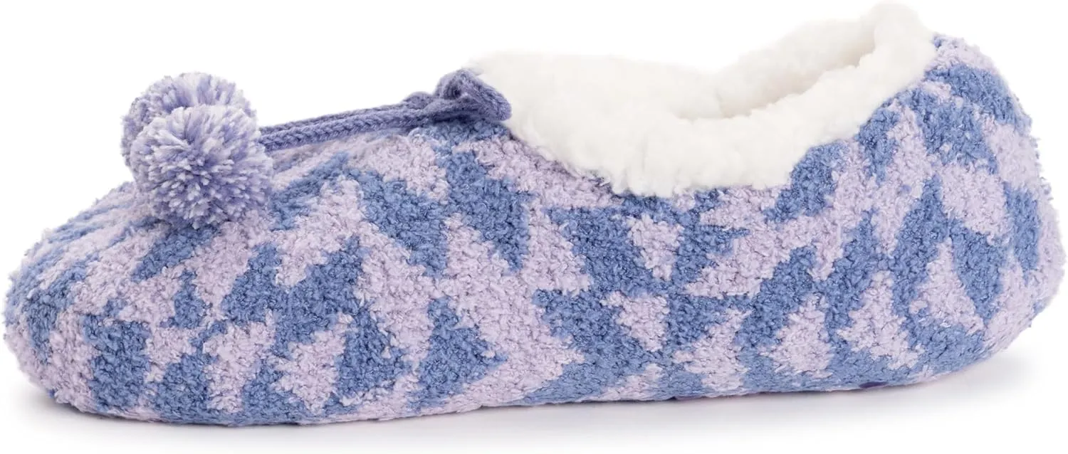MUK LUKS Women's Cozy Ballerina Slipper with Sherpa Lining