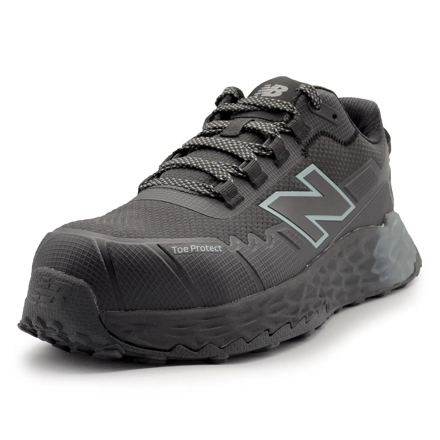 New Balance Fresh Foam Cremorne Composite Toe Safety Shoes for Men - Non Slip, Electrical Hazard - Wide Fit, Black/Grey, Low