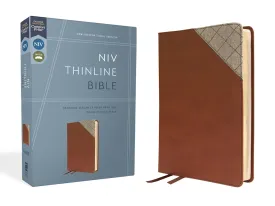 NIV, Thinline Bible, Leathersoft, Brown, Red Letter, Comfort Print Imitation Leather  November 1, 2022