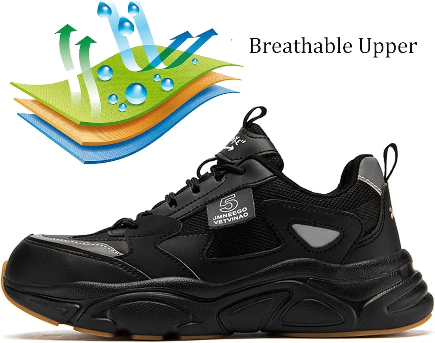 Nutropa Steel Toe Boots for Men, Lightweight Safety Work Shoes, Comfortable Breathable Composite Toe Boots Slip-Resistant Indestructible Shoes