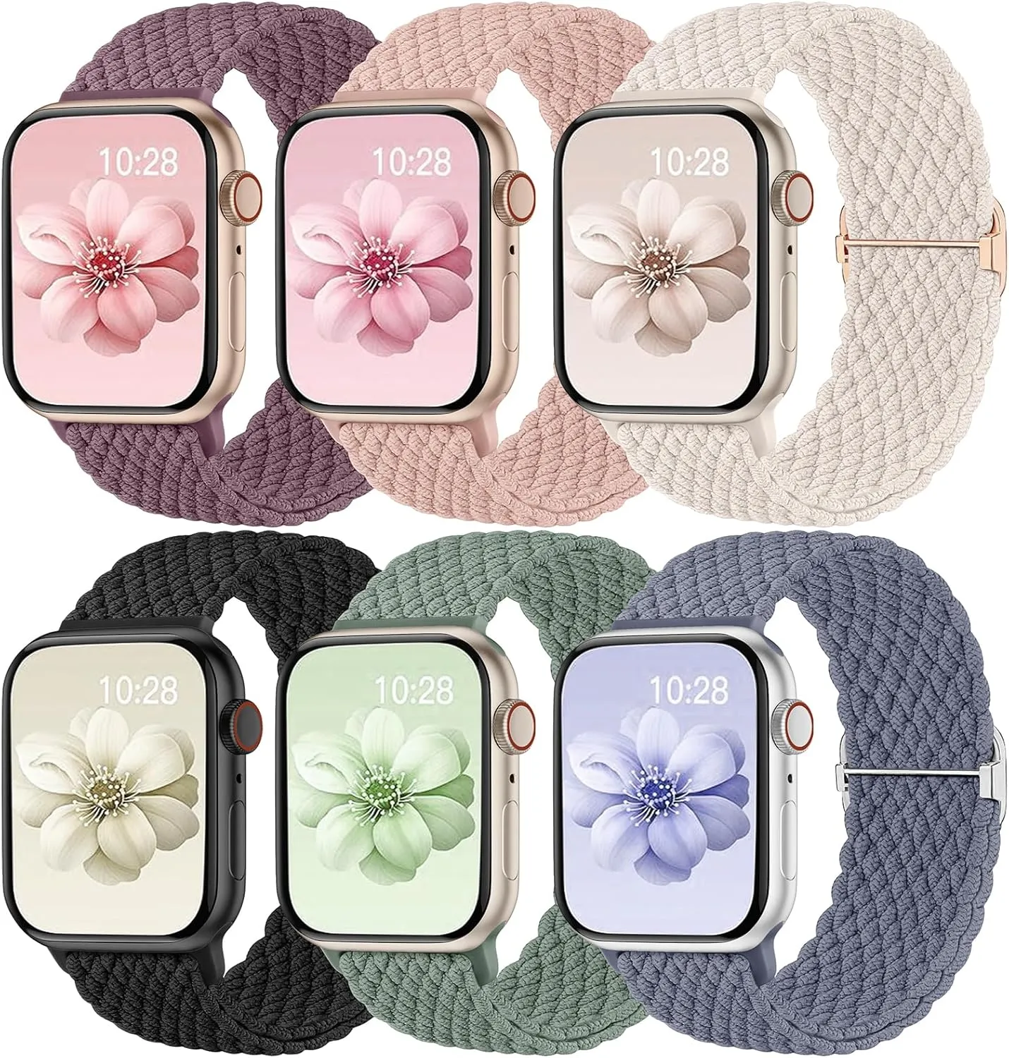 Odbeai Braided Band Compatible with Apple Watch Band 38mm 40mm 41mm 42mm 44mm 45mm 46mm 49mm Women Men, Adjustable Soft Strap Compatible with iWatch Series 10 9 8 7 6 5 4 3 2 1 SE Ultra/Ultra 2