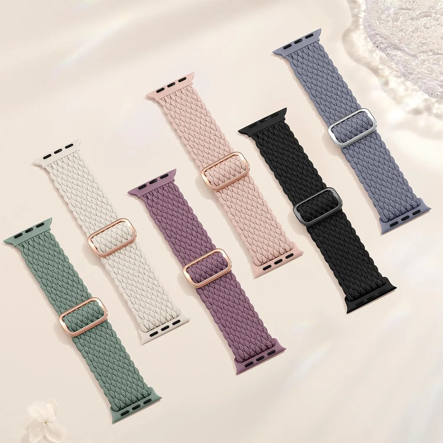 Odbeai Braided Band Compatible with Apple Watch Band 38mm 40mm 41mm 42mm 44mm 45mm 46mm 49mm Women Men, Adjustable Soft Strap Compatible with iWatch Series 10 9 8 7 6 5 4 3 2 1 SE Ultra/Ultra 2