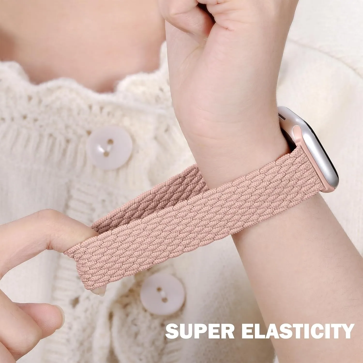 Odbeai Braided Band Compatible with Apple Watch Band 38mm 40mm 41mm 42mm 44mm 45mm 46mm 49mm Women Men, Adjustable Soft Strap Compatible with iWatch Series 10 9 8 7 6 5 4 3 2 1 SE Ultra/Ultra 2
