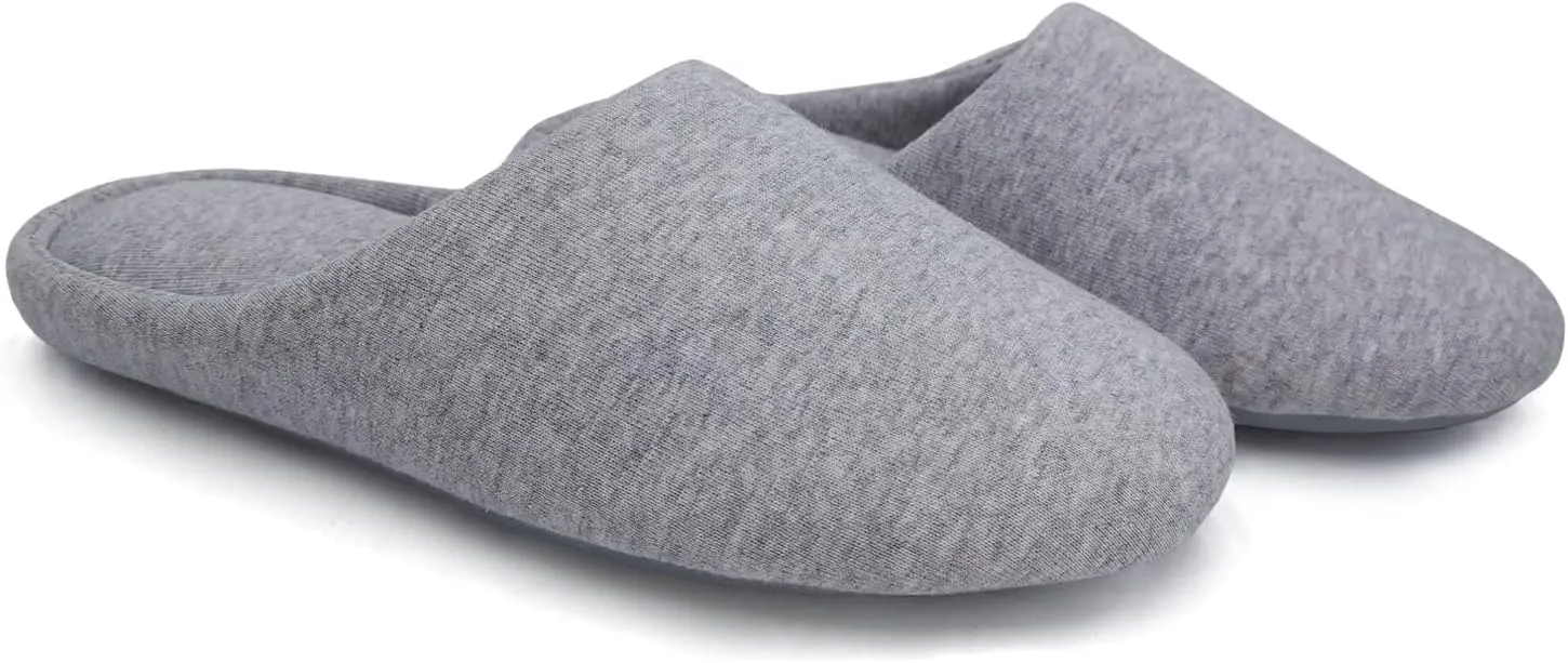 ofoot Women's Memory Foam Cotton House Slippers for Summer - Comfortable,Washable Indoor Bedroom Shoes with Non-Slip Rubber Outsoles