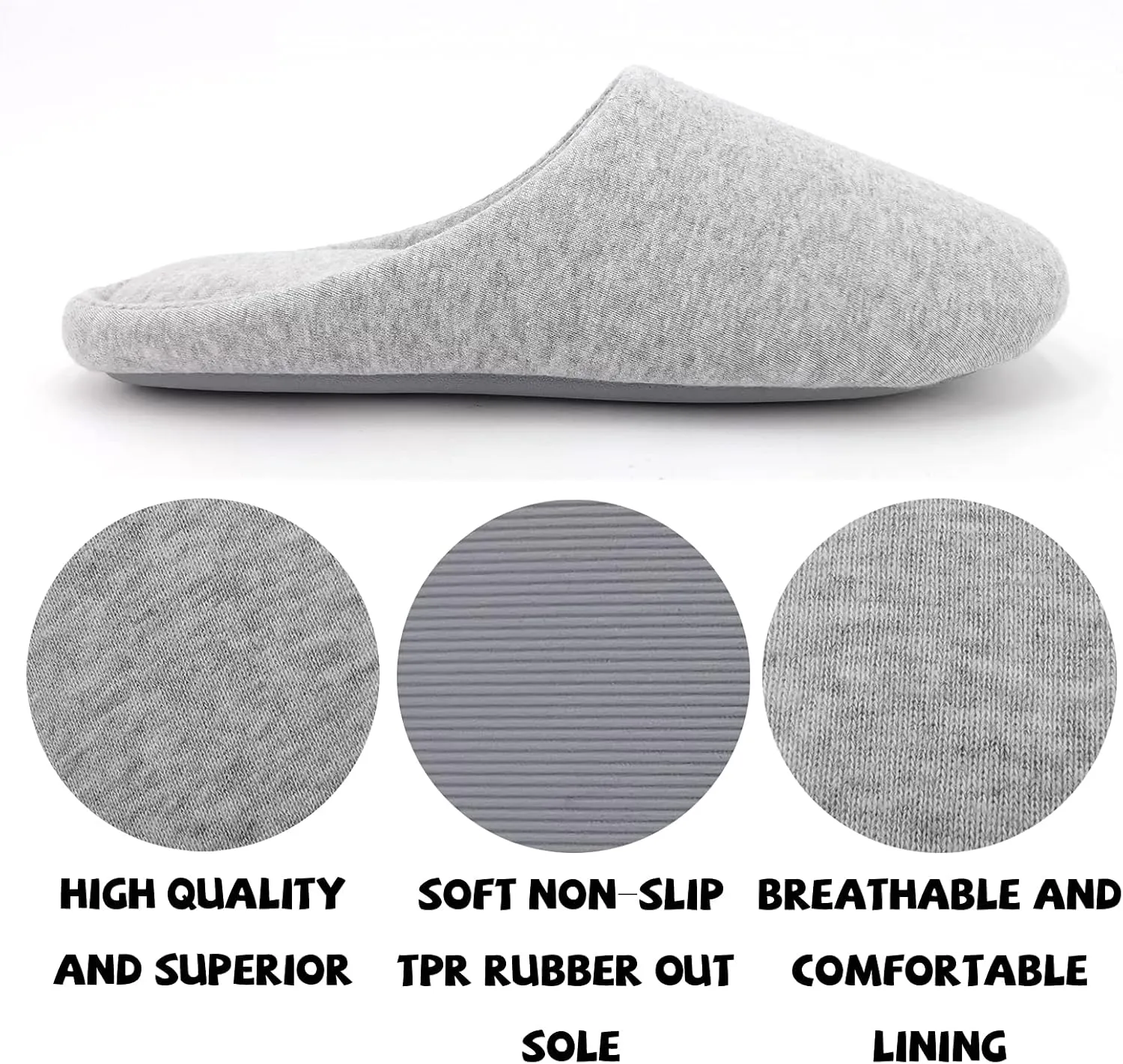 ofoot Women's Memory Foam Cotton House Slippers for Summer - Comfortable,Washable Indoor Bedroom Shoes with Non-Slip Rubber Outsoles