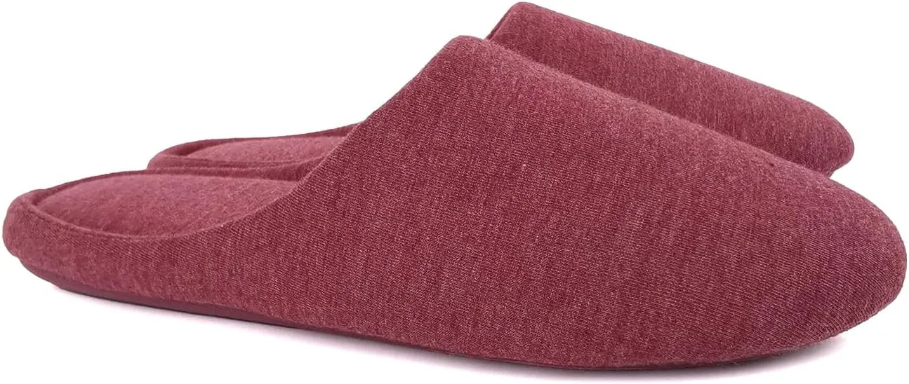 ofoot Women's Memory Foam Cotton House Slippers for Summer - Comfortable,Washable Indoor Bedroom Shoes with Non-Slip Rubber Outsoles