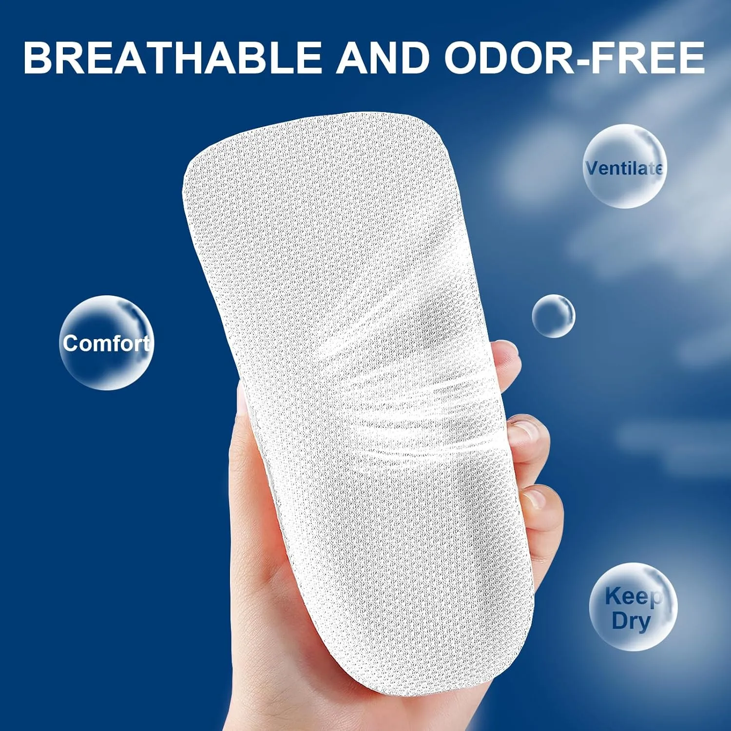 Orthopedic High Pads, Arch Support Height Increase Insoles for Leg Length Discrepancy, Shock Absorption Heel Lifts Shoe Insert for Men and Women - 1.4 inch (1 Pair White)