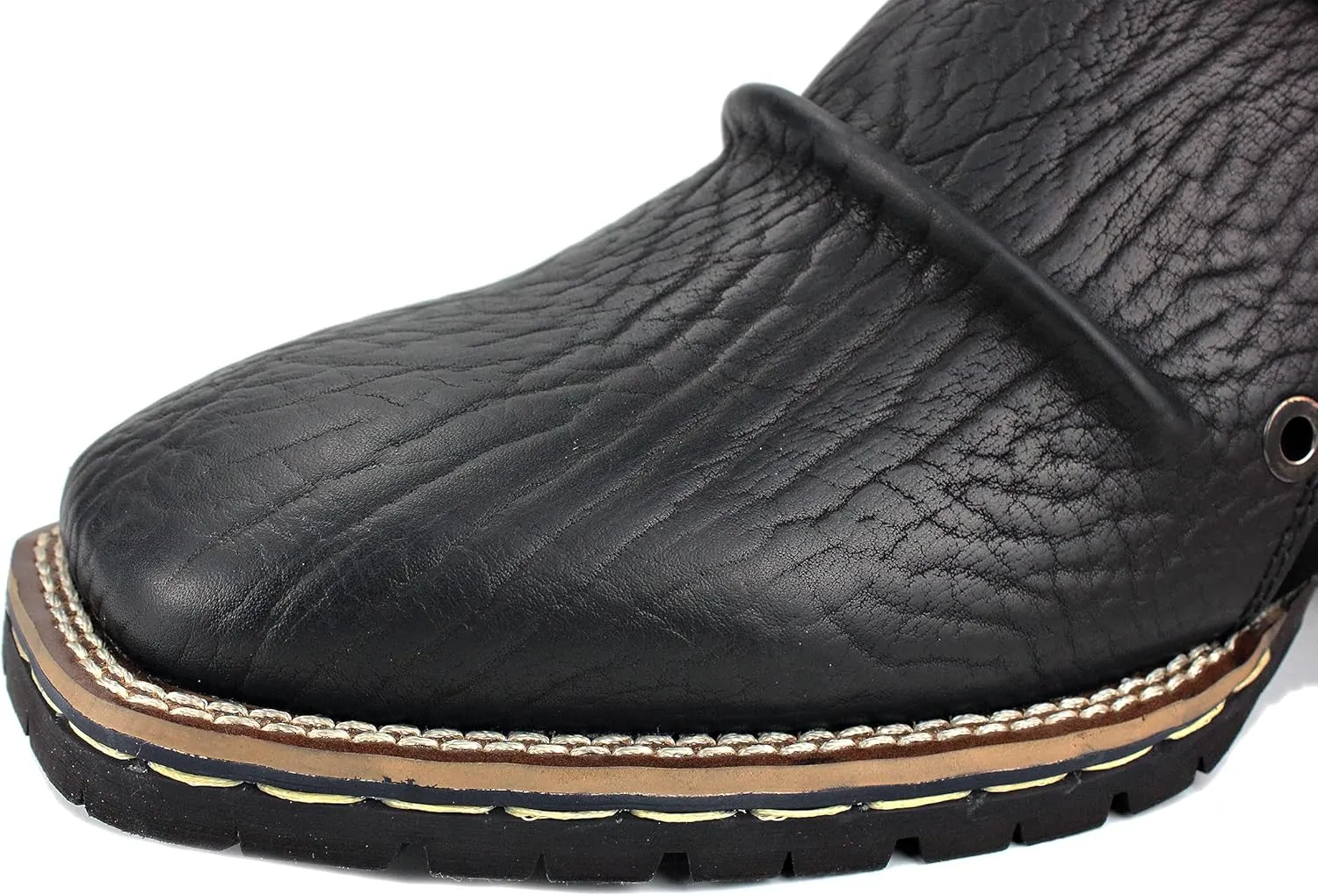 OSSTONE Cowboy Boots for Men Designer Fashion Zipper-up Leather Moto Chukka western Boots Casual Shoes OS-5008-H10-A-US