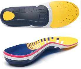 Plantar Fasciitis Relief Arch Support Inserts Flat Feet Orthotics para Orthopedic Insole Men Women Absorb Shock Supination Correction Standing All Day Boot Work Shoe Insoles Size(13-13 1/2)