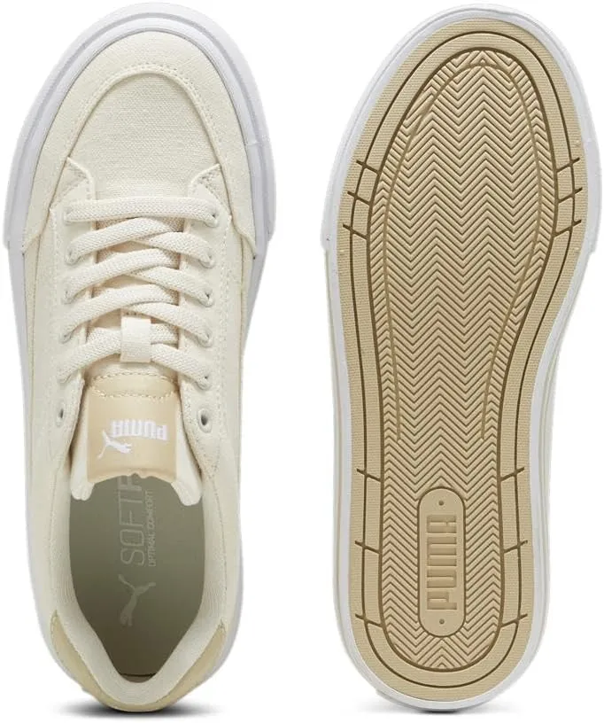 PUMA Women's Court Classic Vulc Shoes, Alpine Snow-Toasted Almond-White, 5.5